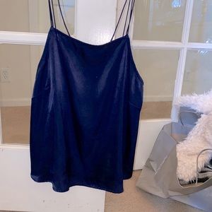 Blue silk tank